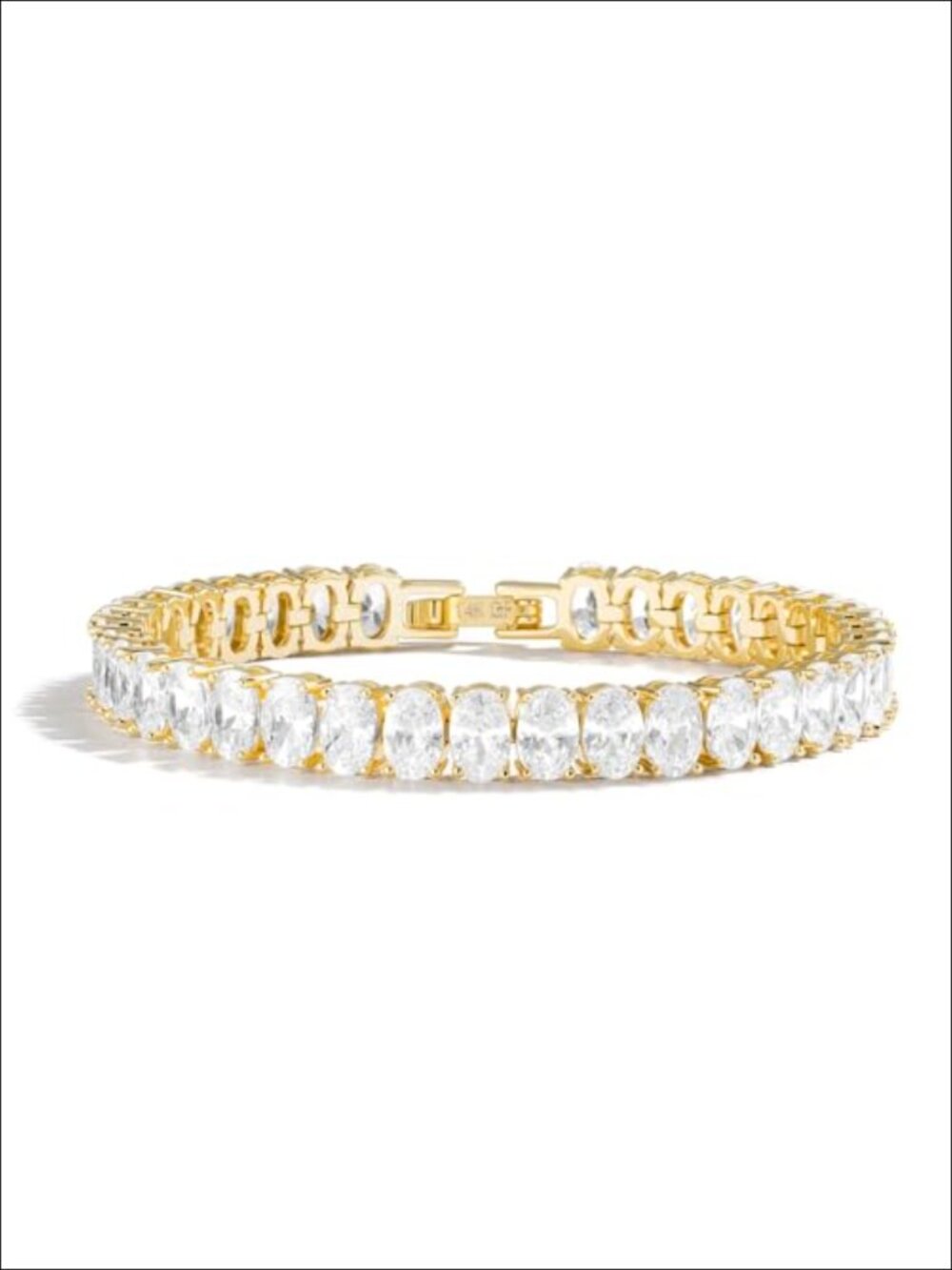 14K Gold Filled Tennis Bracelet with Oval CZ, Dainty Gold Bracelet for Women,